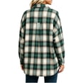 thumbnail image 7 of Axiiglly Plaid Flannel Shirts for Women, Casual Long Sleeve Lapel Button Down Shirts, Fitted Women's Plus Size Business Work Tops, Green Size S-2XL, 7 of 7