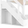 thumbnail image 5 of Twin Size Loft Bed Frame with Built-in Wardrobe and Storage Space, Solid Wood Loft Bed with Beside Shelves and Full-length Guardrails for Bedroom, Apartment, Space Saving, Mattress Not Included,White, 5 of 8