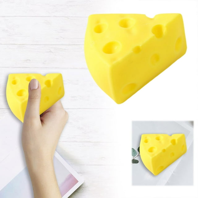 Juguete antiestrés de queso de crecimiento lento para niños y adultos y cuña de queso para la ansiedad