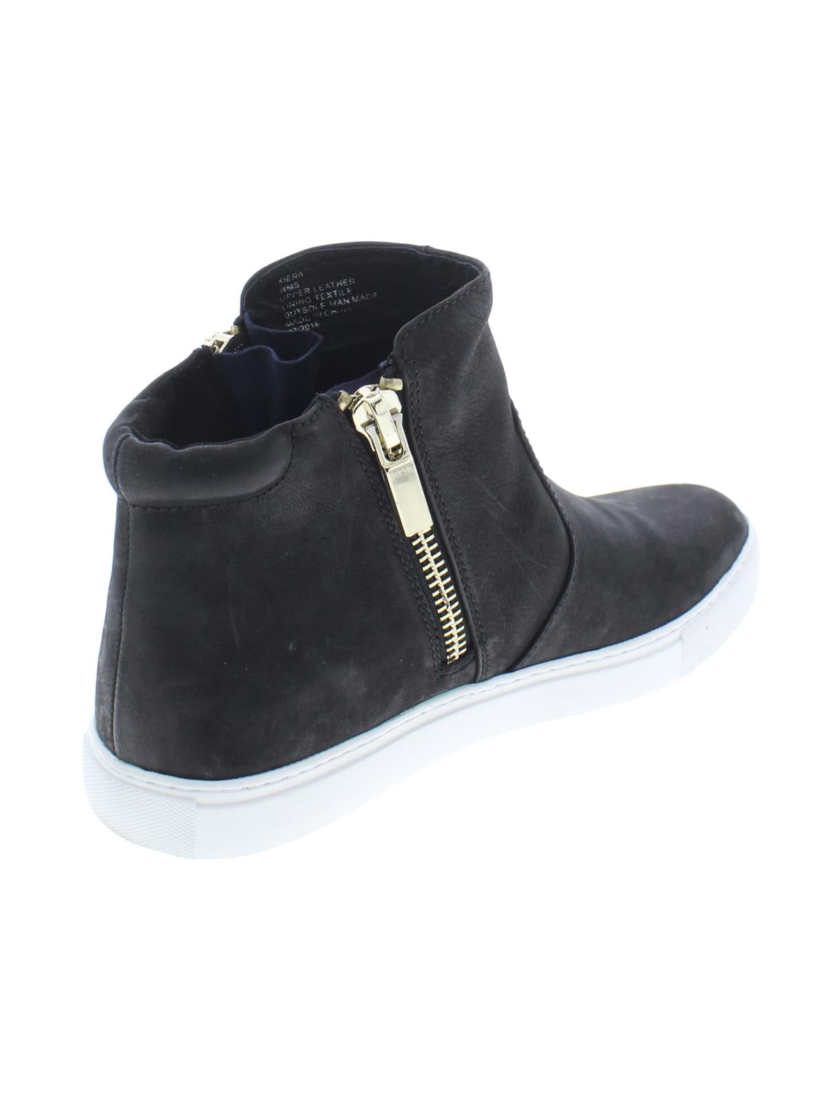 Kenneth Cole New York Womens Kiera Leather Fashion Sneakers Black Medium  (B,M)