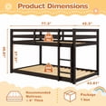 thumbnail image 6 of Solid Wood Low Bunk Bed for Boys Girls, Sesslife Twin Over Twin Bunk Bed with Guardrails & Ladder, Non-Toxic Finish, No Box Spring Needed, Easy Assembly, Espresso, 6 of 7