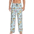 thumbnail image 1 of Kdxio Rabbit Burger Coffee Pattern Men's Pajama Pants, Elastic Waist with Drawstring and Pockets, Comfortable Loungewear-3X-Large, 1 of 6