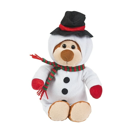 Bears Touchdown Snowman - Fun Express - Snowman Plush Bear for Christmas - Toys - Plush - Stuffed Bears - Christmas - 1 Piece