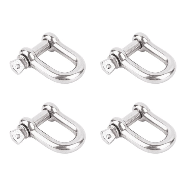 Speravity 4 grilletes de tornillo de anillo M8 de acero inoxidable, para aparejar, transportar, bajar, colgar, conector para cadena y cuerda. Herramientas y ferretería