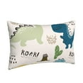 thumbnail image 2 of Naloa Childish Dinosaur Pillowcase, Throw Pillowcase, Wrinkle-Free, Stain-Resistant with Hidden Zipper for Bedroom Sofa - 16"x24", 2 of 9