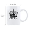 thumbnail image 2 of Funnil King Queen Coffee Mug Set His and Hers Engagement Wedding Newlywed Gifts for Couples White, 2 of 7