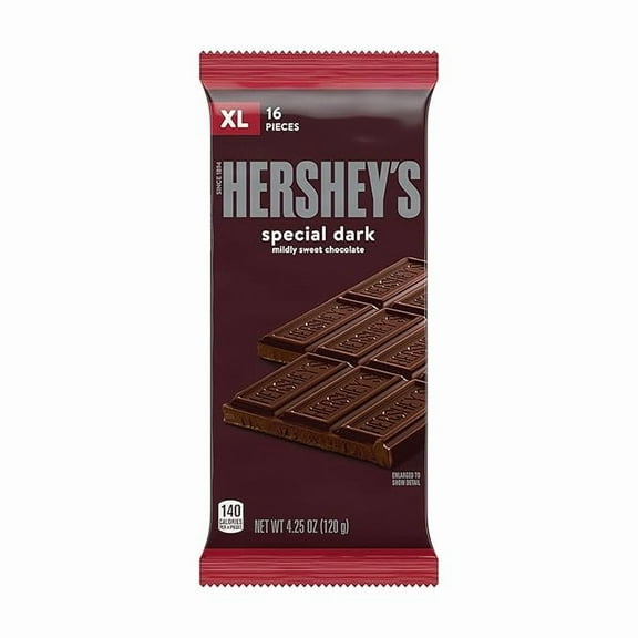 (1 pack) HERSHEY'S SPECIAL DARK Mildly Sweet Chocolate XL, Candy Bar, 4.25 oz (16 Pieces)
