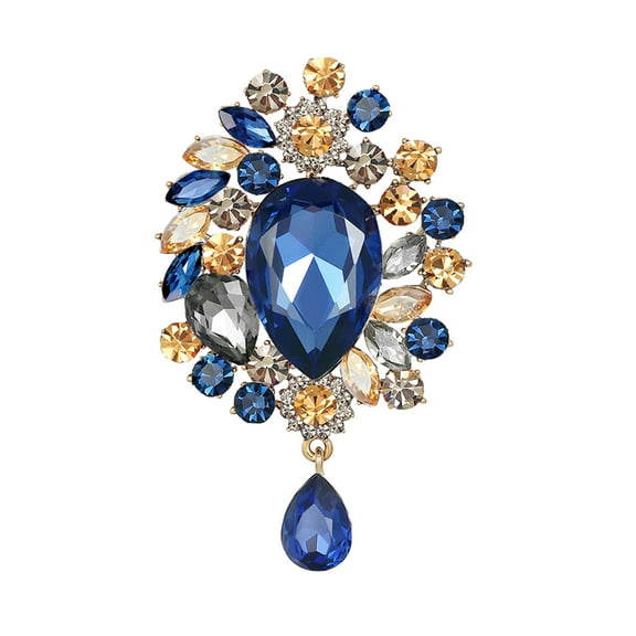 Kripyery Faux Crystal Brooch Shiny Rhinestone Inlay Brooch Pin Women Trend Elegant Party Jewelry Accessory Wedding Anniversary Gift