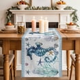 thumbnail image 2 of Table Runner 120 Inches Long for Kitchen Dining, Coastal Seahorse Dresser Scarf Farmhouse, Dining Table Decorations for Wedding/Parties, Nautical Starfish Shell Seaweed Anchor 13 x 120 In, 2 of 8