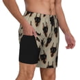 thumbnail image 2 of Kdxio Cute Black Dog Print Men's Swim Trunks with Compression Liner 7 Inch Inseam Quick Dry Swim Shorts, 2 of 7