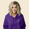 thumbnail image 4 of Dalix Astronaut Embroidered Fleece Cropped Hoodie Cold Fall Winter Women in Team Purple L Large, 4 of 5