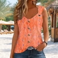 thumbnail image 3 of Hvot&aat Summer Tank Tops for Women V Neck Sleeveless O Ring Shoulder Blouses Loose Fit Button Up Printed Shirts, 3 of 5