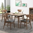 thumbnail image 2 of GDF Studio Isador Mid Century Modern Fabric Dining Chairs, Set of 4, Dark Gray and Walnut, 2 of 9