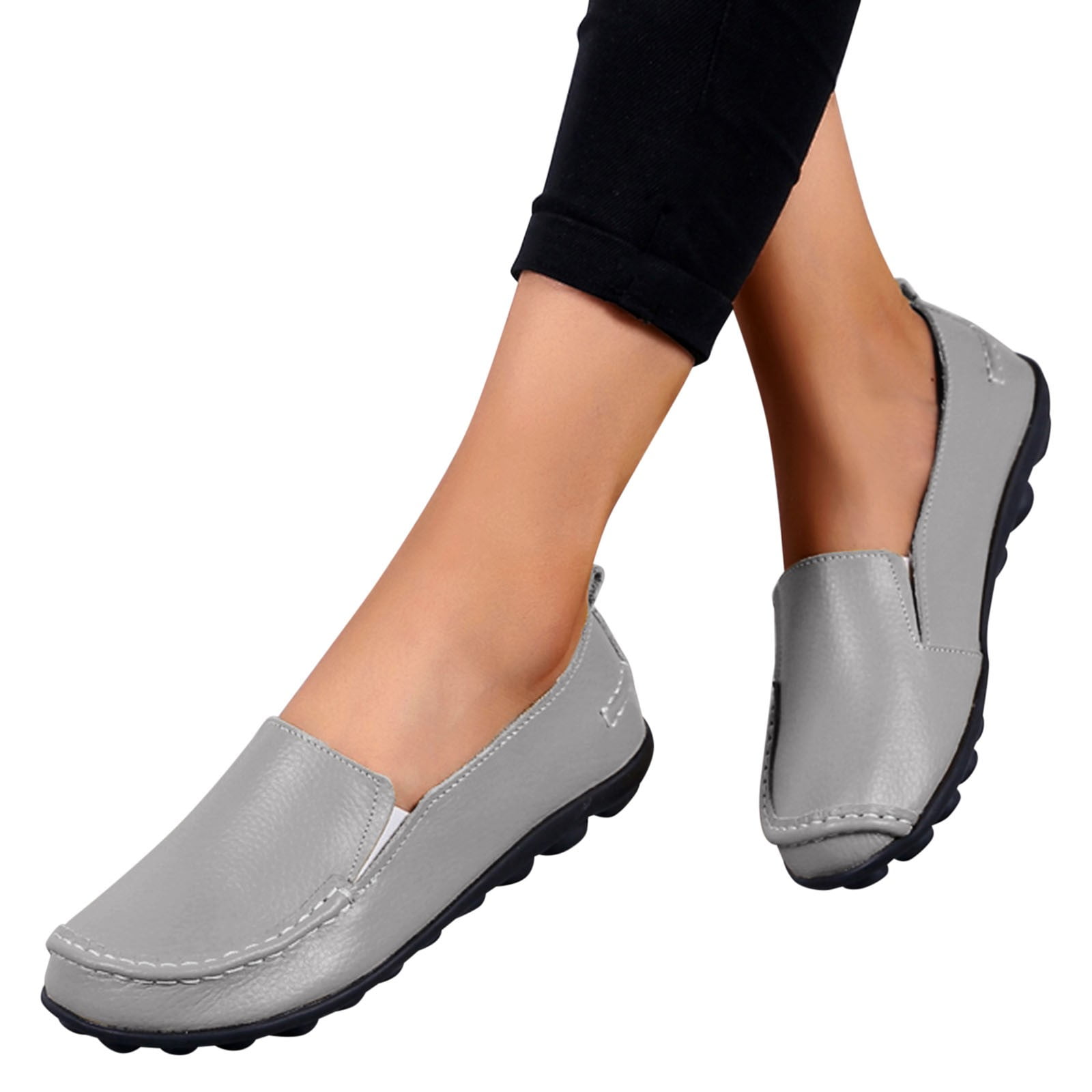 Cathalem Ballerine Flats Chaussures pour Femmes Confortable Ferme Carre Toe Mary Jane Flats Sangle Facile Boucle Slip sur Ballet Plat Confortable