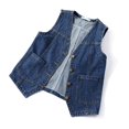 thumbnail image 4 of Hwmodou Sleeveless Denim Jacket Womens Sleeveless V Neck Button Down Jean Jacket Oversized Denim Vest, 4 of 5