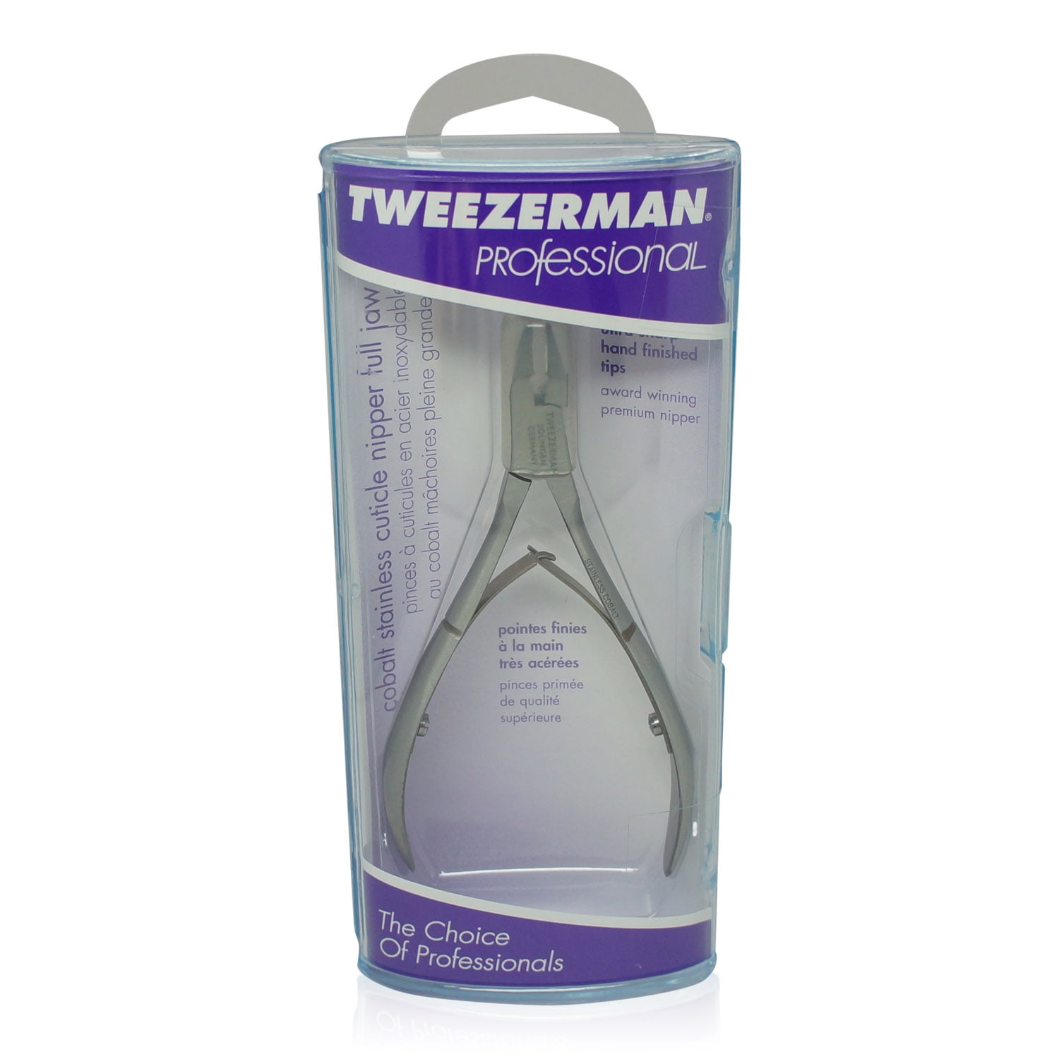 Tweezerman Cobalt Stainless Cuticle Nipper, Full Jaw - Large 