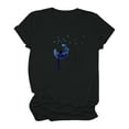 thumbnail image 1 of Hauts Mignons pour Femmes Été Col Rond Manches Courtes Décontracté Imprimé Floral T-Shirts Coupe Ample Blouses Tuniques Cadeaux, 1 of 4