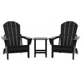 thumbnail image 4 of Polytrends  Laguna Hdpe All Weather Outdoor Patio Foldable Adirondack Chairs With Side Table (3-Piece Set) Black, 4 of 4