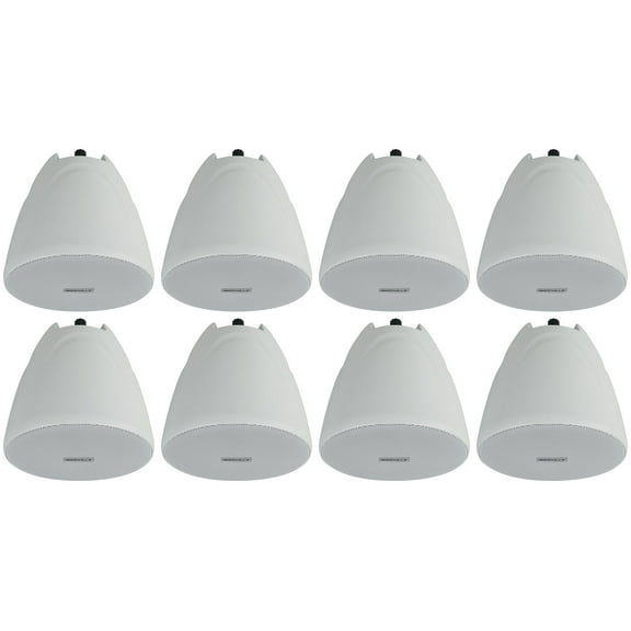 8) Rockville PEN-40T White 4" 70V Hanging Pendant Speakers Commercial/Restaurant