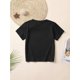 thumbnail image 2 of Cool Boys' Graphic Letter Print T-Shirt, Stylish Boring Me Casual Pullover Top, Boys' Patchwork Short-Sleeve T-Shirt., 2 of 6