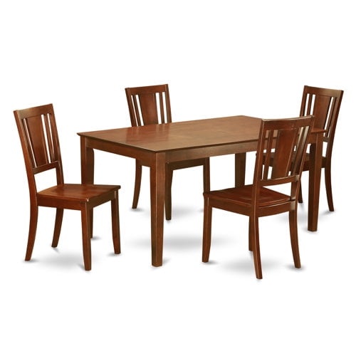 East West Furniture Capris 5 Piece Rectangular Dining Table Set with Buckland Wooden Seat Chairs