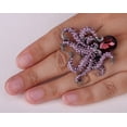 thumbnail image 4 of Octopus Stretch Rings for Women Fit Finger Size 6.5 to 9 Rhinestone Silk Scarf Holders, 4 of 5