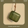thumbnail image 2 of Redcolurful Bluetooth-compatible Headset Case Letters Pattern Transparent Green Shell For Airpods1/2 Generation, 2 of 7