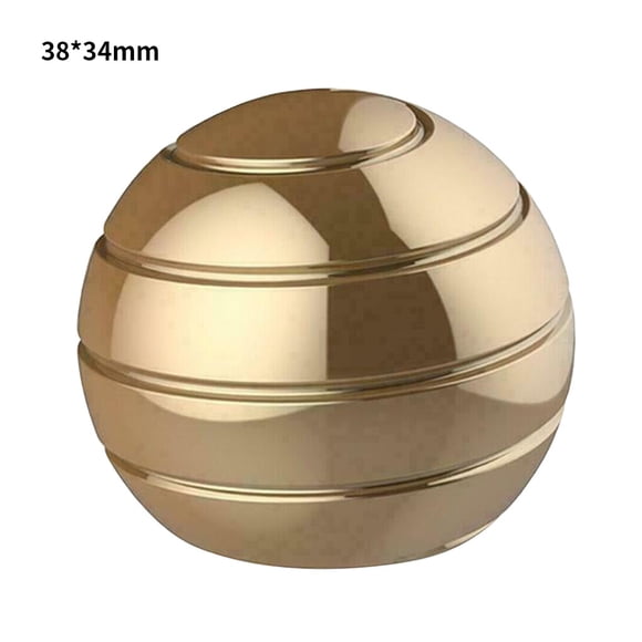 Spinning Toy Home Desktop Aluminum Gyroscope Ball Party Detachable spinning toy Rotating Toy, Gold, 38x34mm