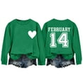 thumbnail image 3 of UPPADA Valentine's Day Women's Sweater Crew Neck Heart Print Long Sleeve Pullover Top Casual Knitted Sweatshirt for Romance Green,XL, 3 of 7
