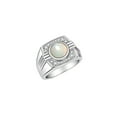 thumbnail image 3 of RYLOS Mens Rings Sterling Silver Designer Round Gemstone &  Sparkling Diamond Ring Opal October Birthstone Rings For Men, Men's Rings, Silver Rings, Sizes 8 - 13, 3 of 7