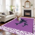 thumbnail image 2 of 5'x8' Area Rugs, Purple Whale Indoor Outdoor Area Rug for Living Room Bedroom, Spring Botanical Purple Leaf Board Washable Bathroom Rugs Kitchen Floor Carpet Mats Home Decor Aesthetic, 2 of 8