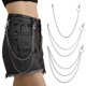 thumbnail image 3 of Cadenas De Vaqueros, Cartera De Metal, Cadena Para Pantalones, Bolsillo Plateado, Cadena Punk, Cadenas De Hip Hop Rock 1 Uds Moyic AP007555-01, 3 of 6