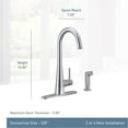 thumbnail image 3 of Moen 7870BL Sleek One-Handle High Arc Kitchen Faucet with Side Spray, Black Matte, 3 of 4