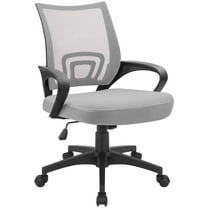 Lacoo Adjustable Mid Back Office Chair Mesh Swivel Desk Chair with Armrests, Gray