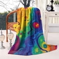 thumbnail image 2 of Colorful Circular Pattern Blanket,Comfortable Soft Flannel Throw Blanket,All Season,Warm Lightweight Blankets for Sofa Bed Couch Living Room Chair,60"x80", 2 of 4