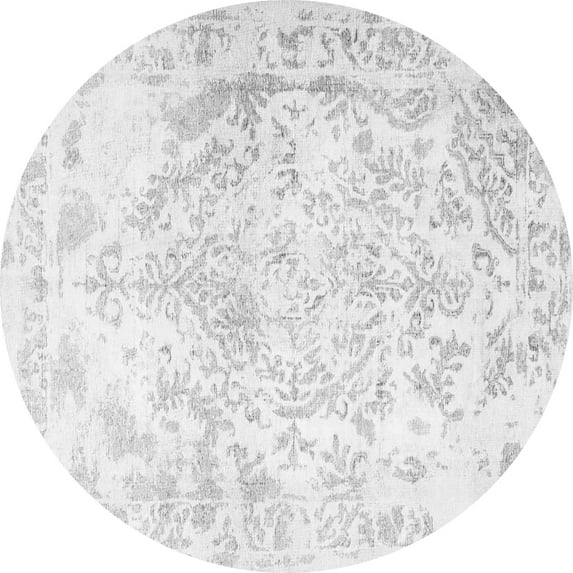 Ahgly Company Indoor Round Persian Gray Traditional Area Rugs, 7' Round