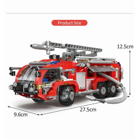 Simulation City Firefighter Rescue Engineering Vehicle Movable Building Block Fire Truck Model Kit Children Assembled Toy Gift