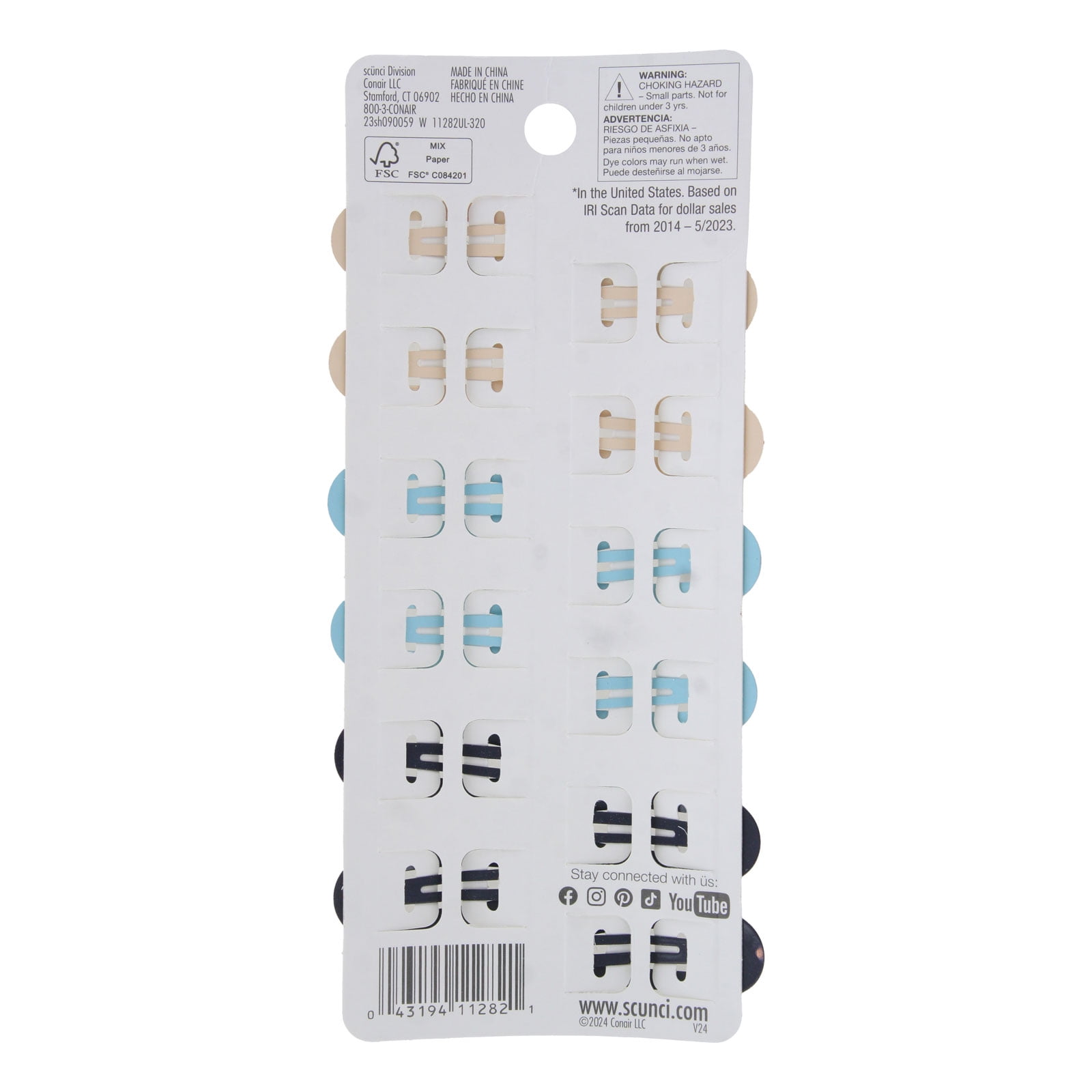 (4 pack) Scunci Nautie Hair Snap Clips, Assorted Colors, 12-Pieces