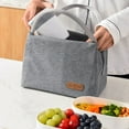 thumbnail image 2 of Billuyoard Bolsa de almuerzo térmica duradera para picnics y bolsas Bento, bolsas de almuerzo aisladas, bolsas de Picnic multiusos Mostrada Pequeño+Negro, 2 of 6