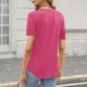 thumbnail image 4 of Camisas de Manga Corta para las Mujeres Casual Color Sólido Plisado V-Cuello Blusas, Moda Verano Top para Diario Y Fiesta, 4 of 7