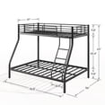 thumbnail image 6 of SogesPower Twin Over Full Bunk Bed Metal Bed Frame, Heavy Duty Sturdy Bed Frame with Safety Rails for Teens and Adults, Black, 6 of 10
