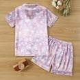 thumbnail image 7 of Edvintorg Children's Girls Pajamas Summer Short Sleeve Shirt and Shorts Sets Cute Love Print Satin Sleepwear for Girls Home Clothing 2-8 Years, 7 of 7