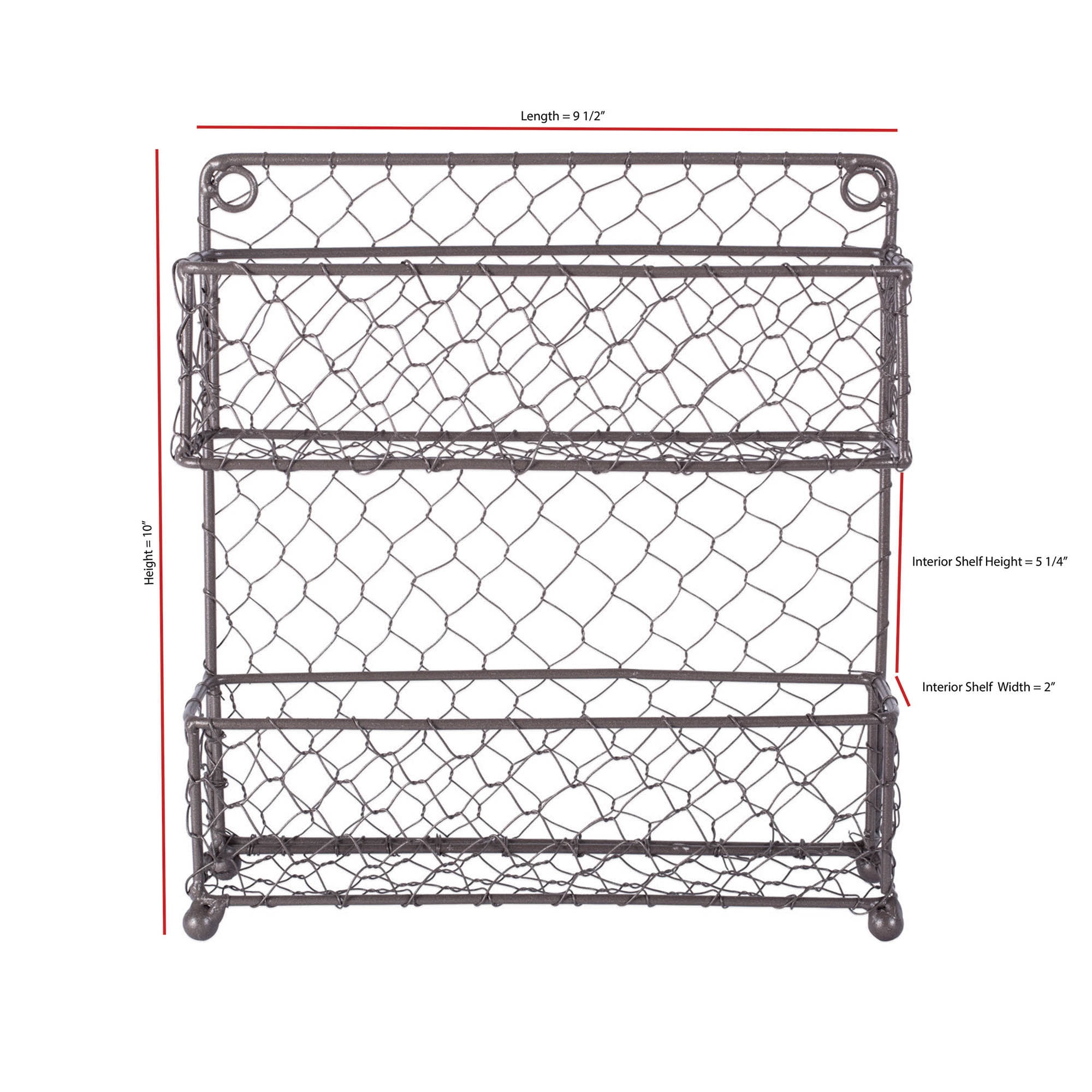 White Single Wire Spice Rack