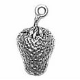 thumbnail image 1 of Sterling Silver 20" 1mm Box Chain Strawberry Fruit Pendant Necklace Top Leaves, 1 of 2