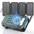 thumbnail image 1 of Hicyzoe Solar Charger Power Bank 49800mAh Wireless Portable Phone Charger Built-in 4 Cables and 4 Solar Panels,12W QC3.0 Fast Charging USB-C Battery, 1 of 8