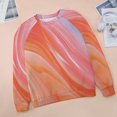 thumbnail image 6 of Colorful Marble Pattern Women's Floral Printed Sweatshirt Long Sleeve Crewneck Casual Loose Vintage Graphic Pullover Tops, 6 of 7