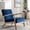 Blue, variant on Xukmct Upholstered Velvet Accent Chair with Wood Frame, Mid Century Modern Fabric Armchair for Living Room, Bedroom, Office, Rose Red