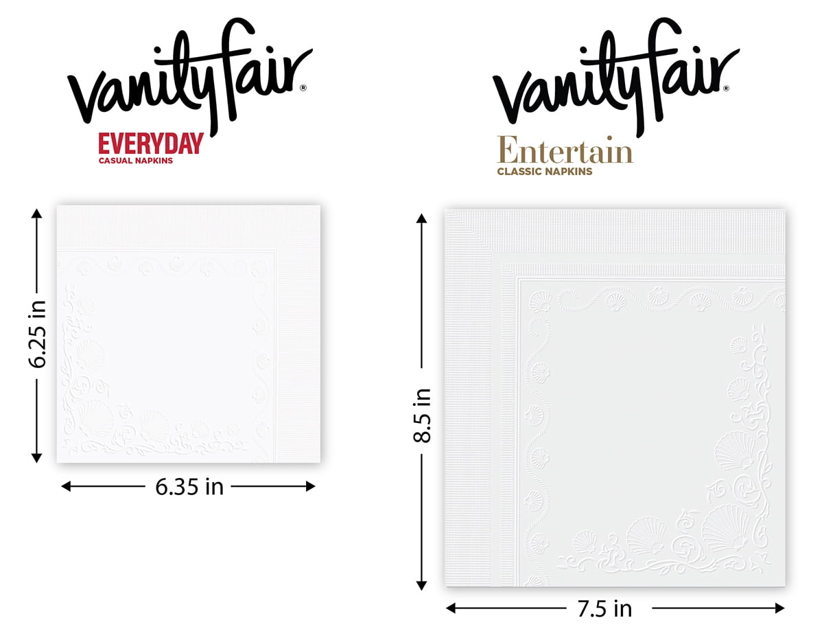 Vanity Fair Impressions Dinner Paper Napkins, 240 Count