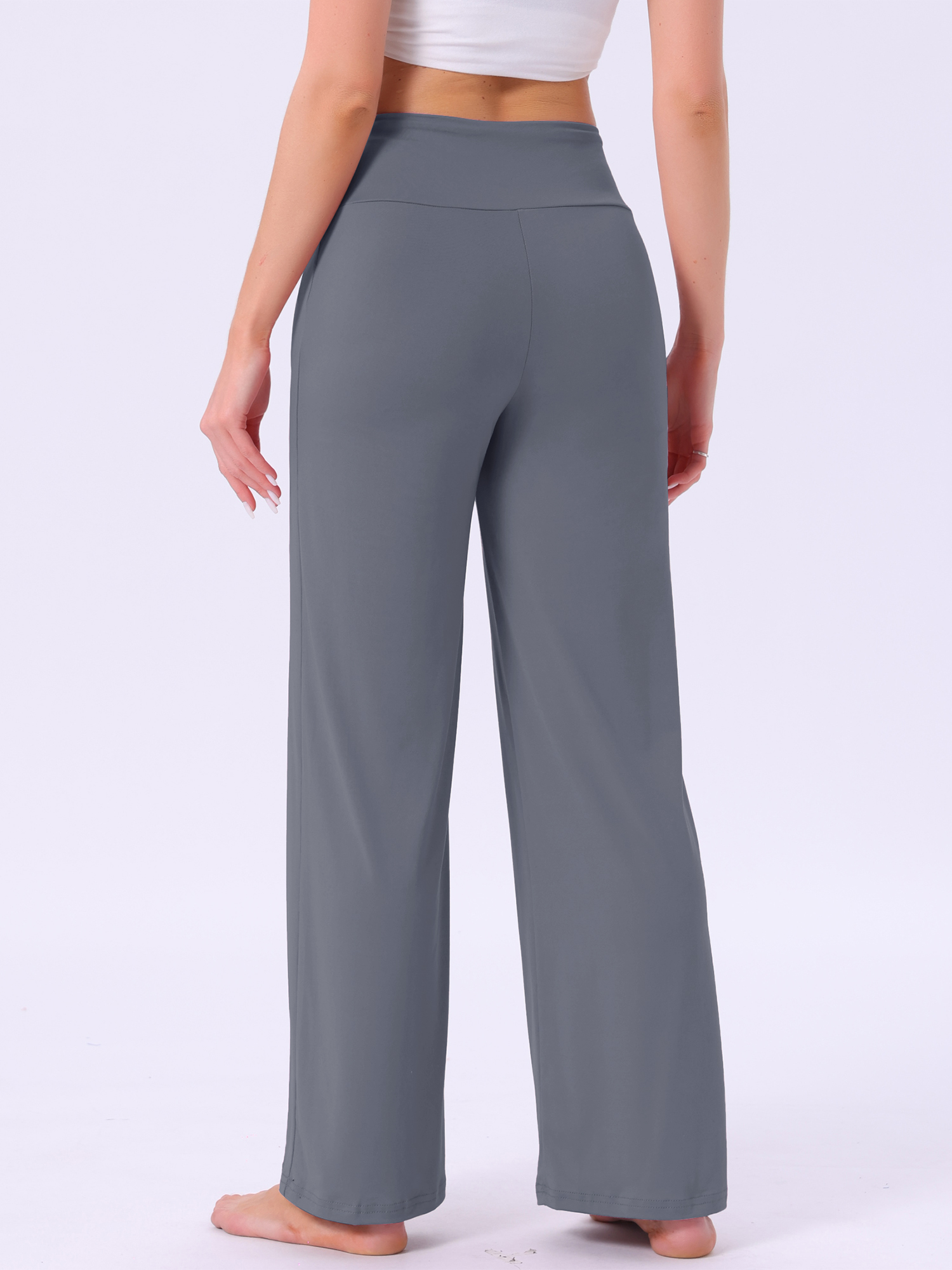 DARING DIVA Women's Casual Wide Leg Drawstring Sweatpant XS Dark Grey