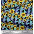 thumbnail image 2 of Soimoi Silk Fabric Check,Dot & Sunflower Flower Print Sewing Fabric Yard 42 Inch Wide, 2 of 3
